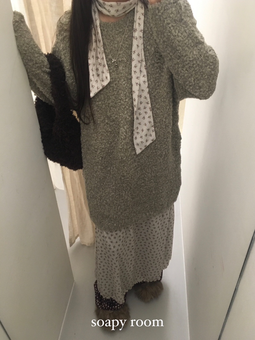 SOAPYROOM東大門㊣實拍女裝新款職業人氣熱賣時尚連衣裙含圍巾SOAPYROOM連衣裙