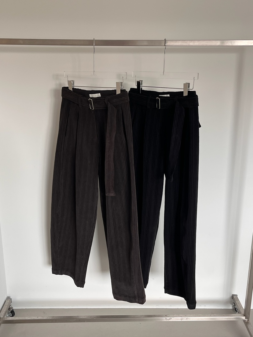 OURS韓國直郵㊣女裝新款職業時尚25秋冬休閑褲含腰帶燈芯絨OURS休閑褲