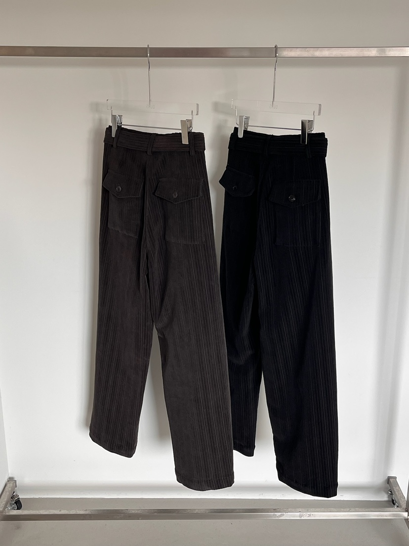 OURS韓國直郵㊣女裝新款職業時尚25秋冬休閑褲含腰帶燈芯絨OURS休閑褲