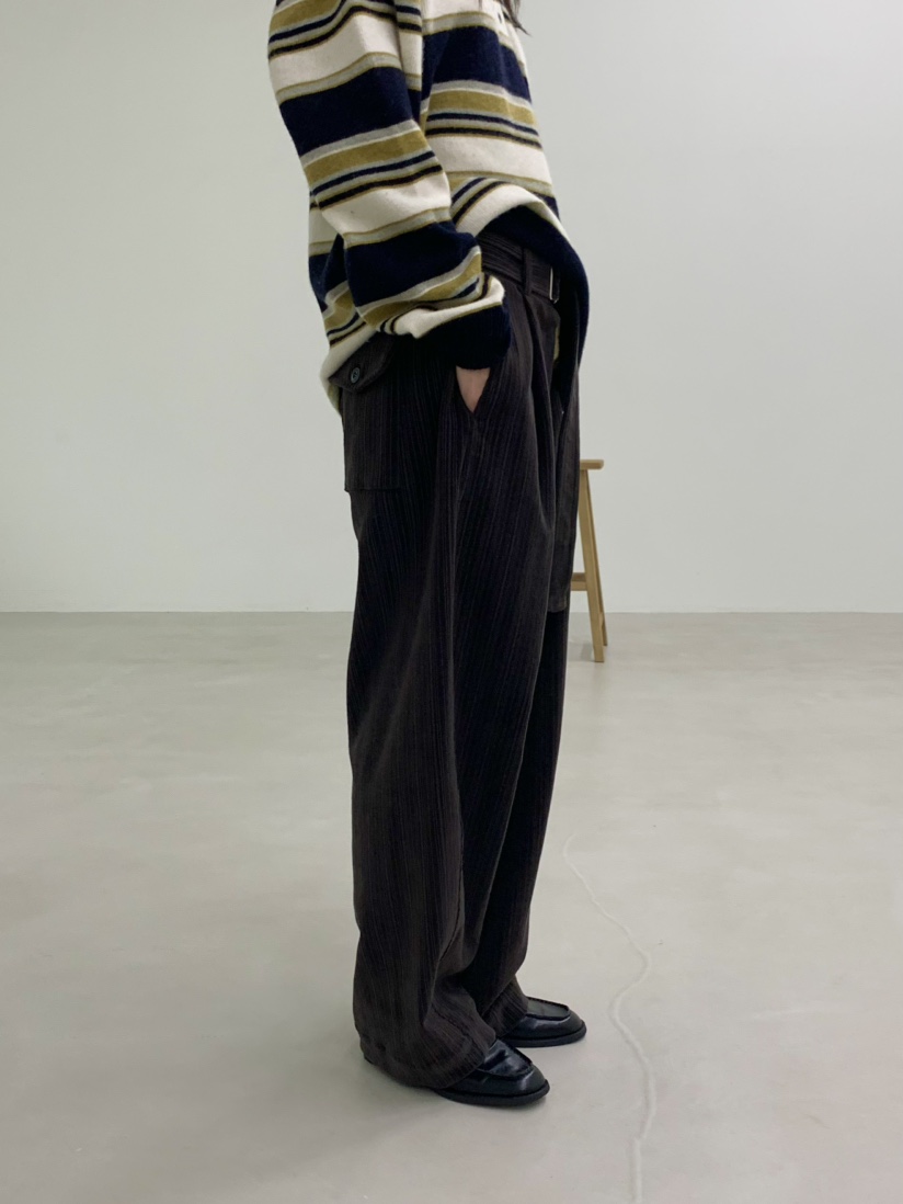 OURS韓國直郵㊣女裝新款職業時尚25秋冬休閑褲含腰帶燈芯絨OURS休閑褲