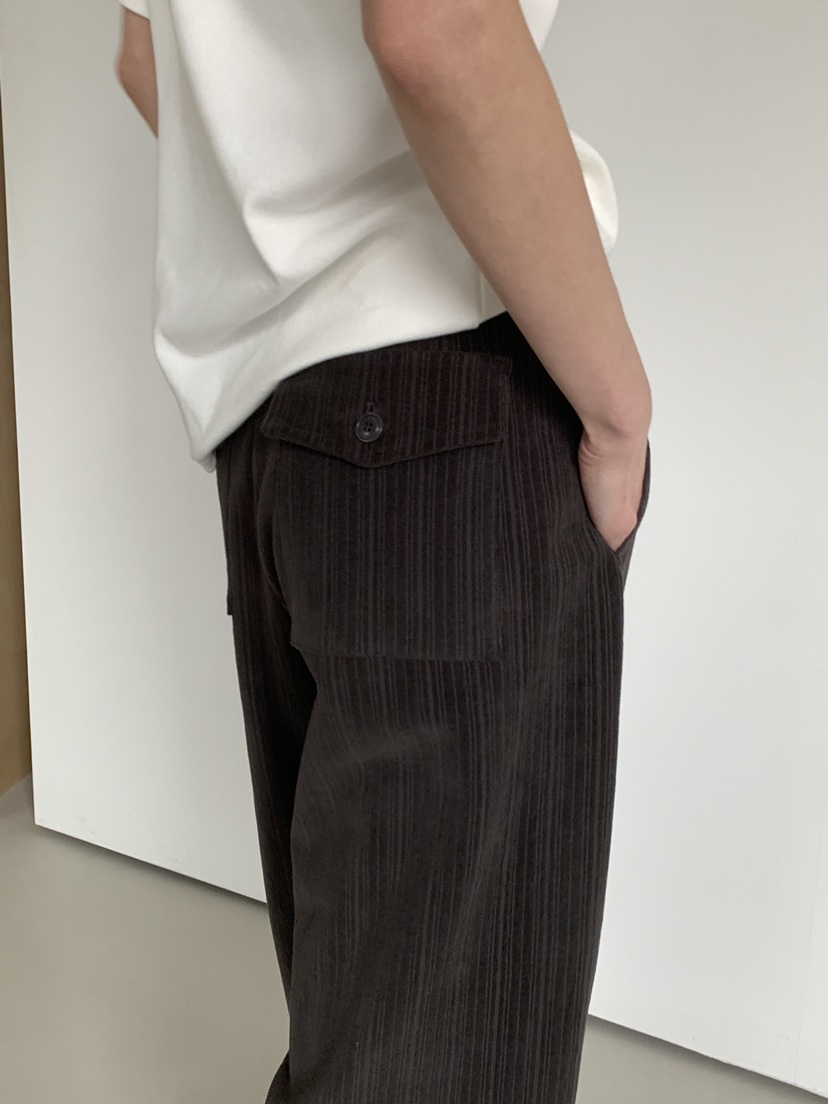 OURS韓國直郵㊣女裝新款職業時尚25秋冬休閑褲含腰帶燈芯絨OURS休閑褲