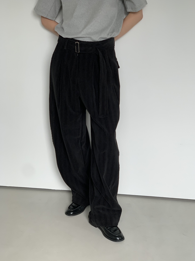 OURS韓國直郵㊣女裝新款職業時尚25秋冬休閑褲含腰帶燈芯絨OURS休閑褲