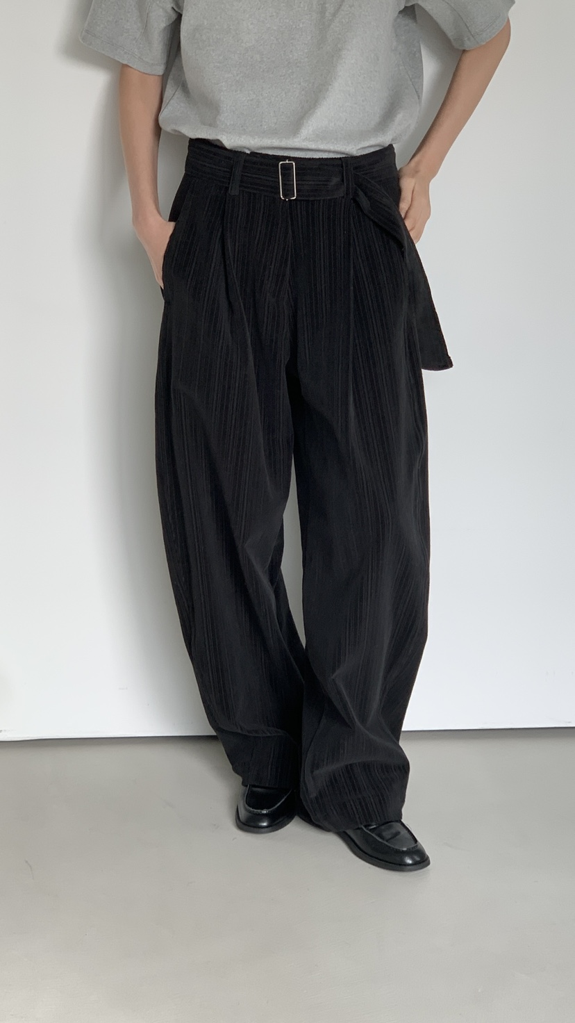 OURS韓國直郵㊣女裝新款職業時尚25秋冬休閑褲含腰帶燈芯絨OURS休閑褲