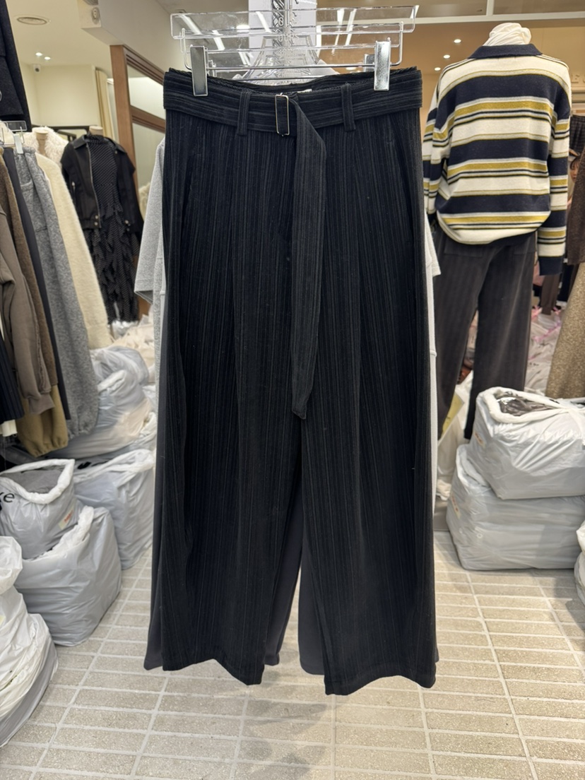 OURS韓國直郵㊣女裝新款職業時尚25秋冬休閑褲含腰帶燈芯絨OURS休閑褲圖色2