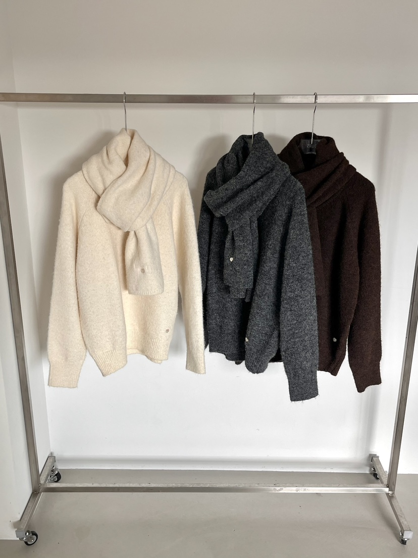 OURS東大門㊣代購女裝新品職業人氣真品25秋冬針織衫含圍巾OURS針織衫