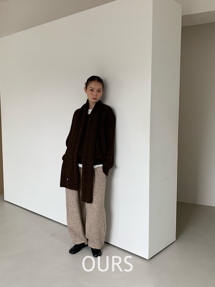 OURS東大門㊣代購女裝新品職業人氣真品25秋冬針織衫含圍巾OURS針織衫