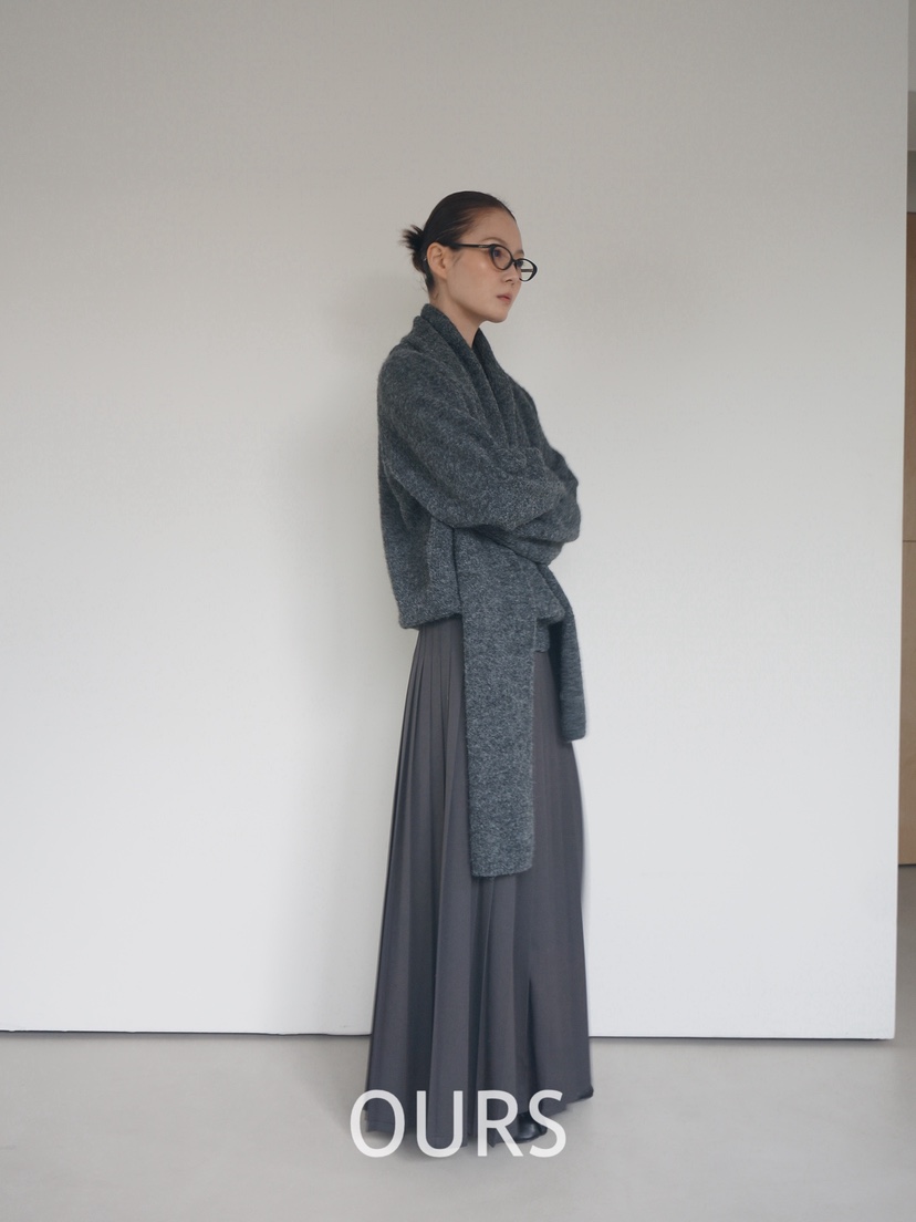 OURS東大門㊣代購女裝新品職業人氣真品25秋冬針織衫含圍巾OURS針織衫