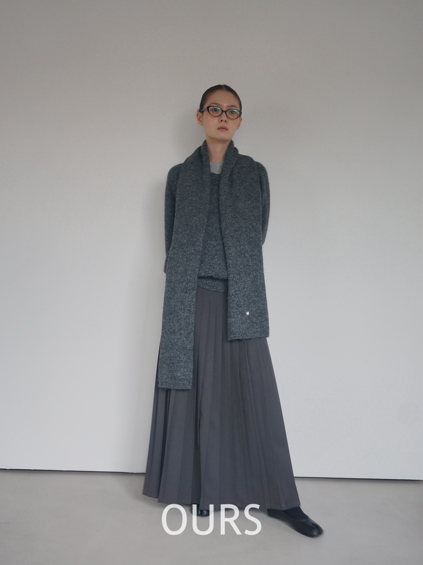 OURS東大門㊣代購女裝新品職業人氣真品25秋冬針織衫含圍巾OURS針織衫