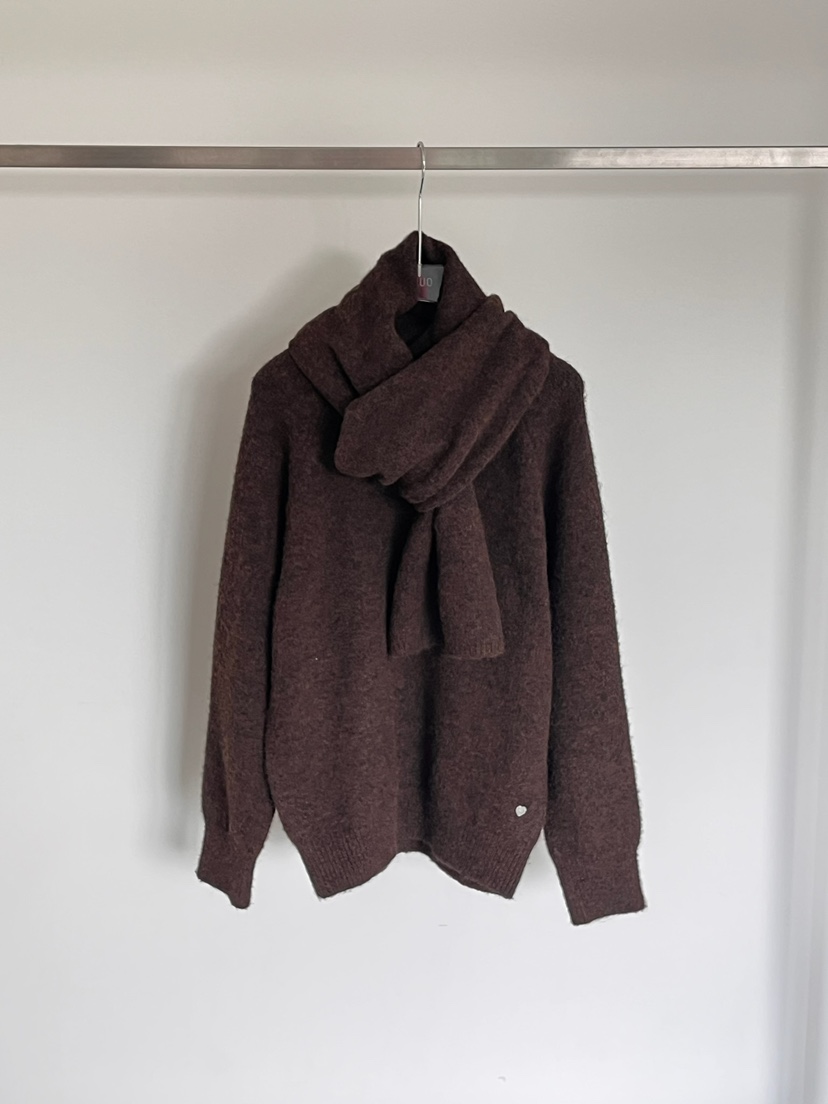 OURS東大門㊣代購女裝新品職業人氣真品25秋冬針織衫含圍巾OURS針織衫圖色2