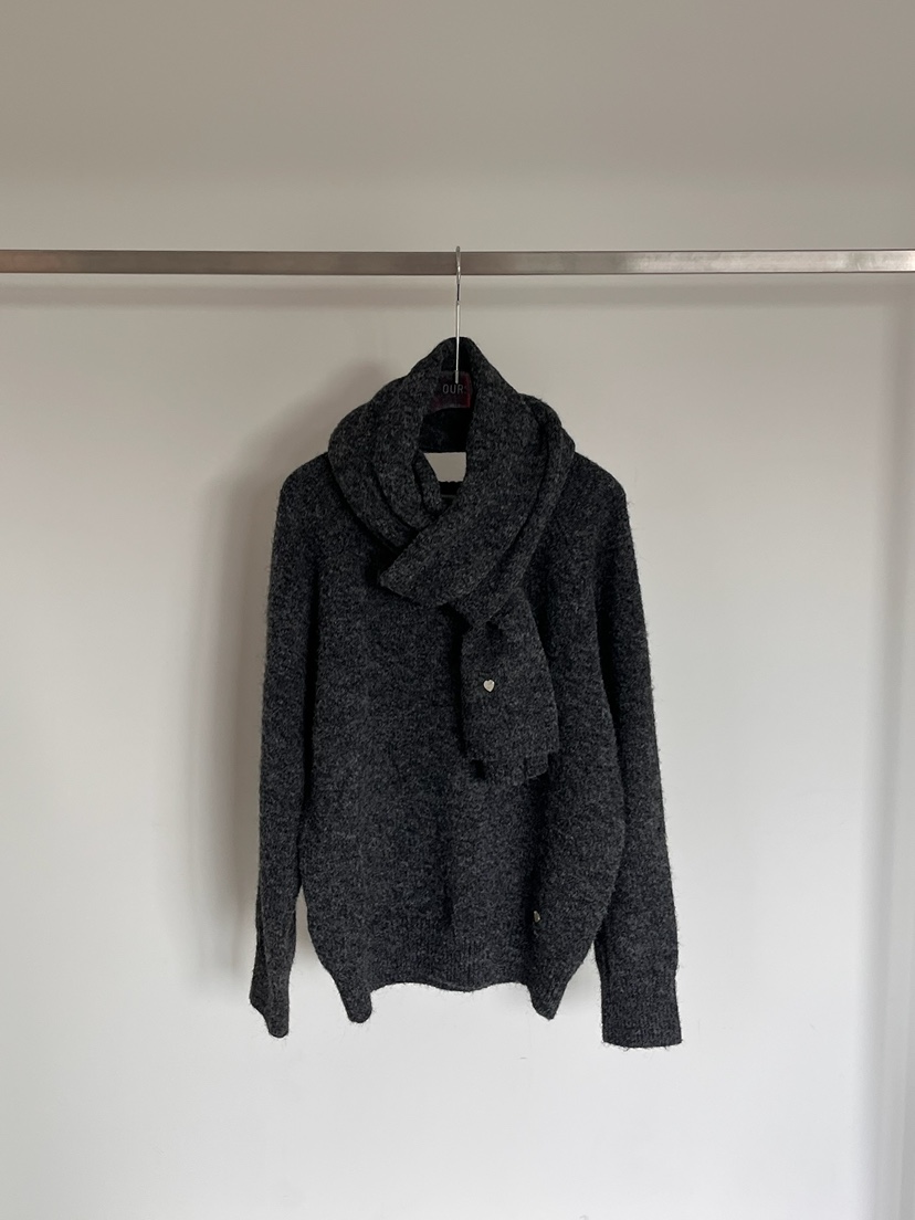 OURS東大門㊣代購女裝新品職業人氣真品25秋冬針織衫含圍巾OURS針織衫圖色3