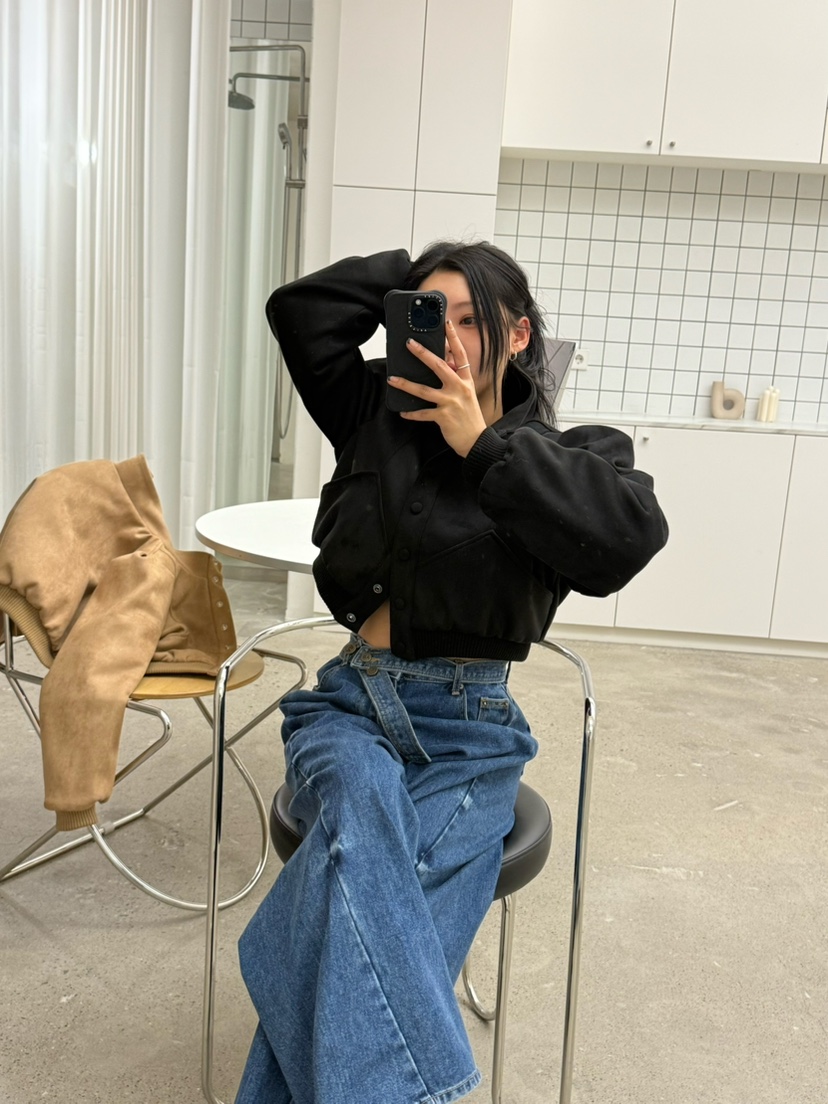 AB東大門㊣代購女士新品25秋冬職業休閑真品時尚人氣夾克拉鏈AB夾克圖色2