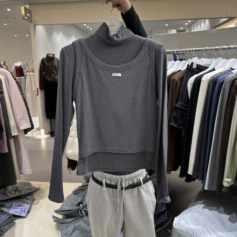 BENE韓國直郵㊣女士新款人氣25秋冬時尚推薦休閑套裝兩件套BENE套裝圖色4灰色