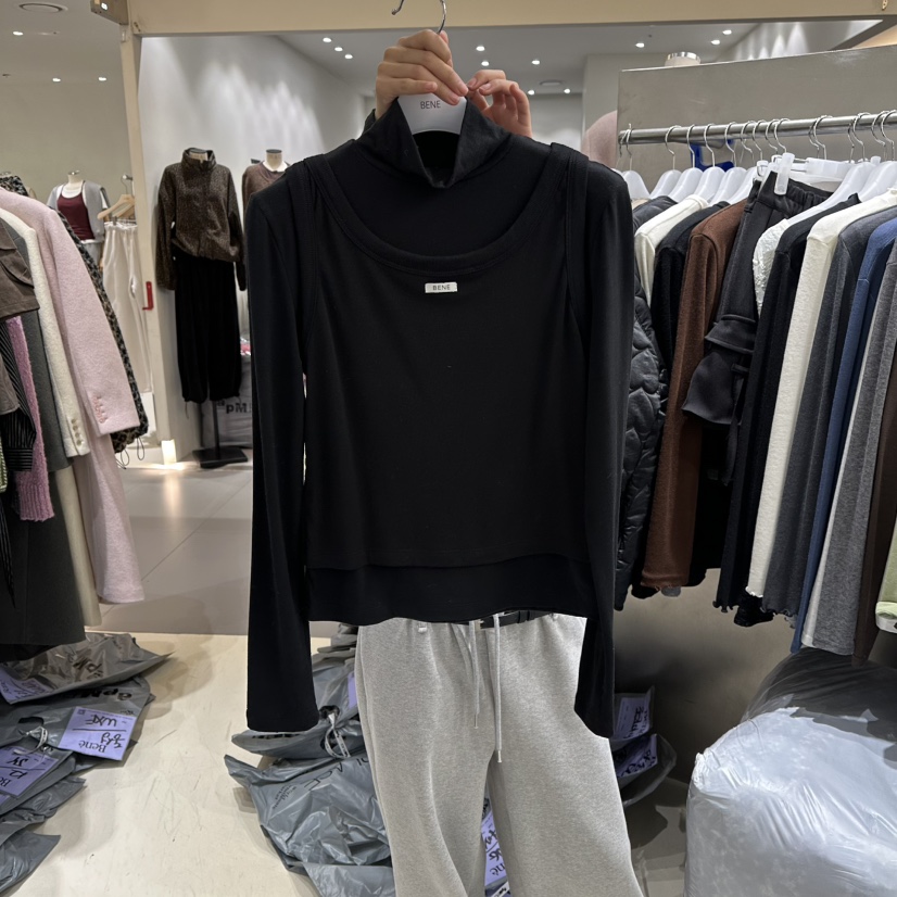 BENE韓國直郵㊣女士新款人氣25秋冬時尚推薦休閑套裝兩件套BENE套裝圖色6黑色