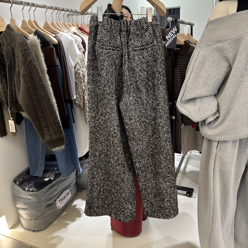 RENDER韓國直郵㊣女裝新款職業真品休閑時尚休閑褲羊毛人字紋RENDER休閑褲