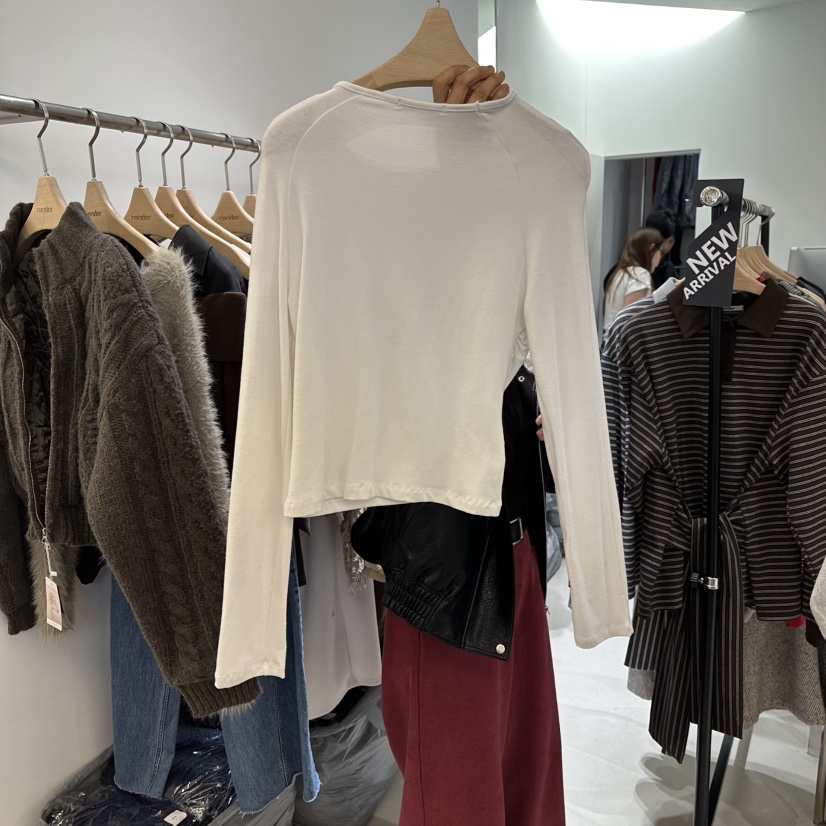 RENDER東大門㊣實拍女裝新款推薦時尚熱賣休閑長袖T恤假兩件RENDER長袖T恤