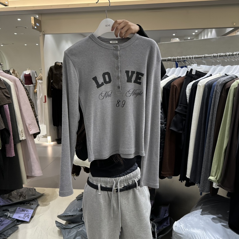 BENE韓國直郵㊣女裝新款真品熱賣時尚休閑人氣職業推薦長袖T恤BENE長袖T恤圖色3