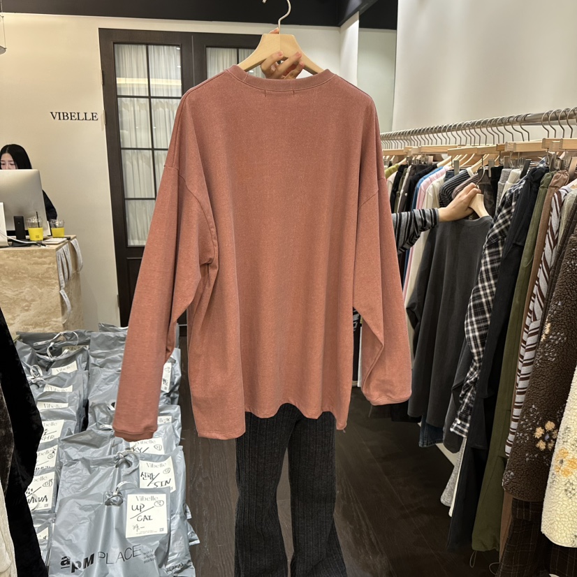 VIBELLE東大門㊣直郵女士新品推薦休閑25秋冬時尚熱賣長袖T恤VIBELLE長袖T恤