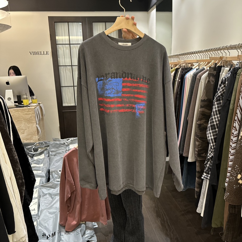 VIBELLE東大門㊣直郵女士新品推薦休閑25秋冬時尚熱賣長袖T恤VIBELLE長袖T恤圖色2