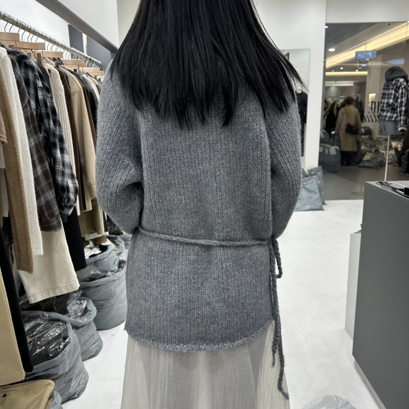 THE VALUE韓國直郵㊣女士新款時尚休閑25秋冬推薦針織衫V領THE VALUE針織衫