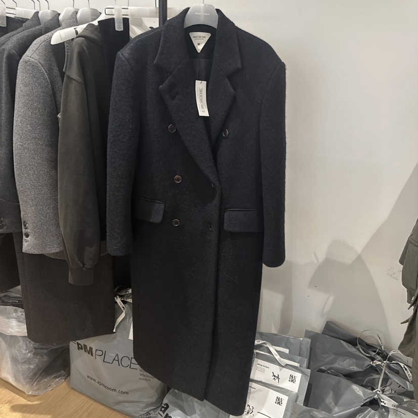 WE ARE/WELOVER韓國代購㊣女士新款休閑職業時尚中長款大衣SHOP_WE ARE中長款大衣圖色2