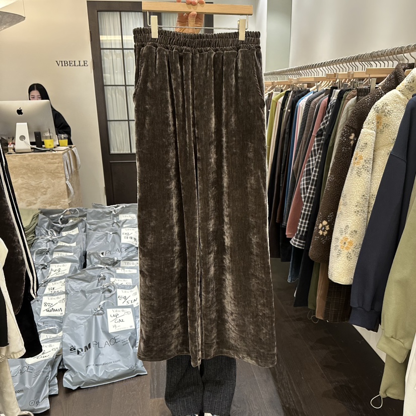VIBELLE韓國直郵㊣女裝新款時尚真品熱賣職業休閑25秋冬休閑褲VIBELLE休閑褲圖色2