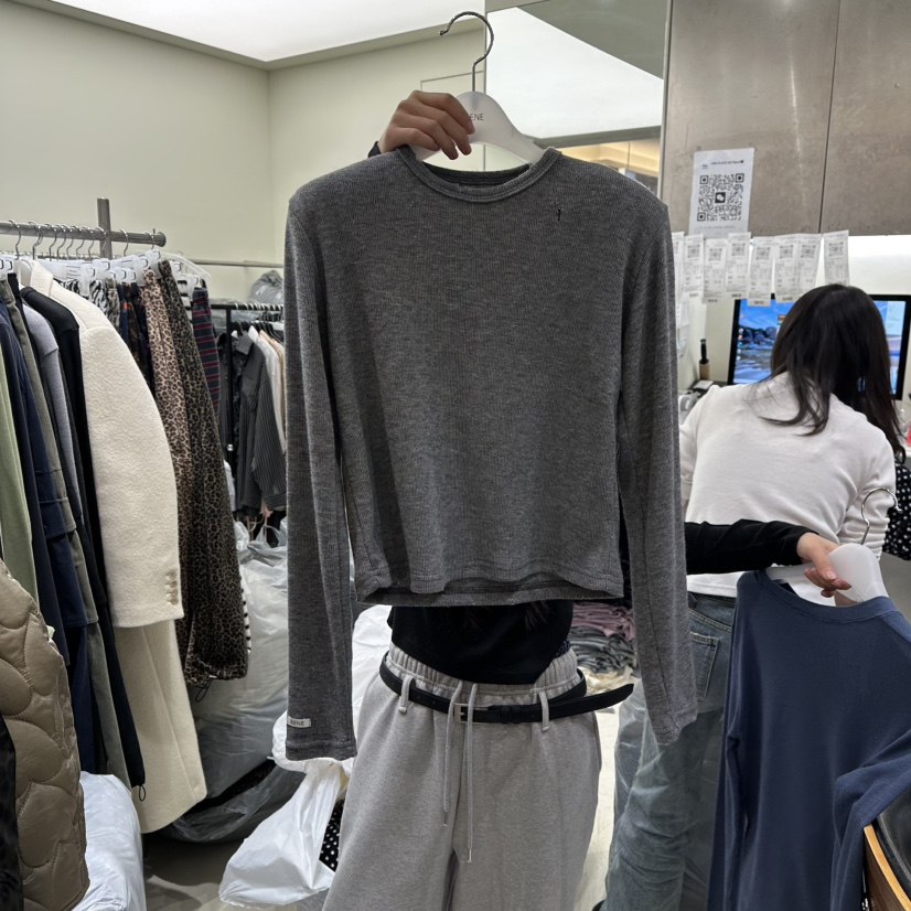 BENE東大門㊣實拍女裝新品真品職業人氣熱賣25秋冬推薦長袖T恤BENE長袖T恤圖色4灰色
