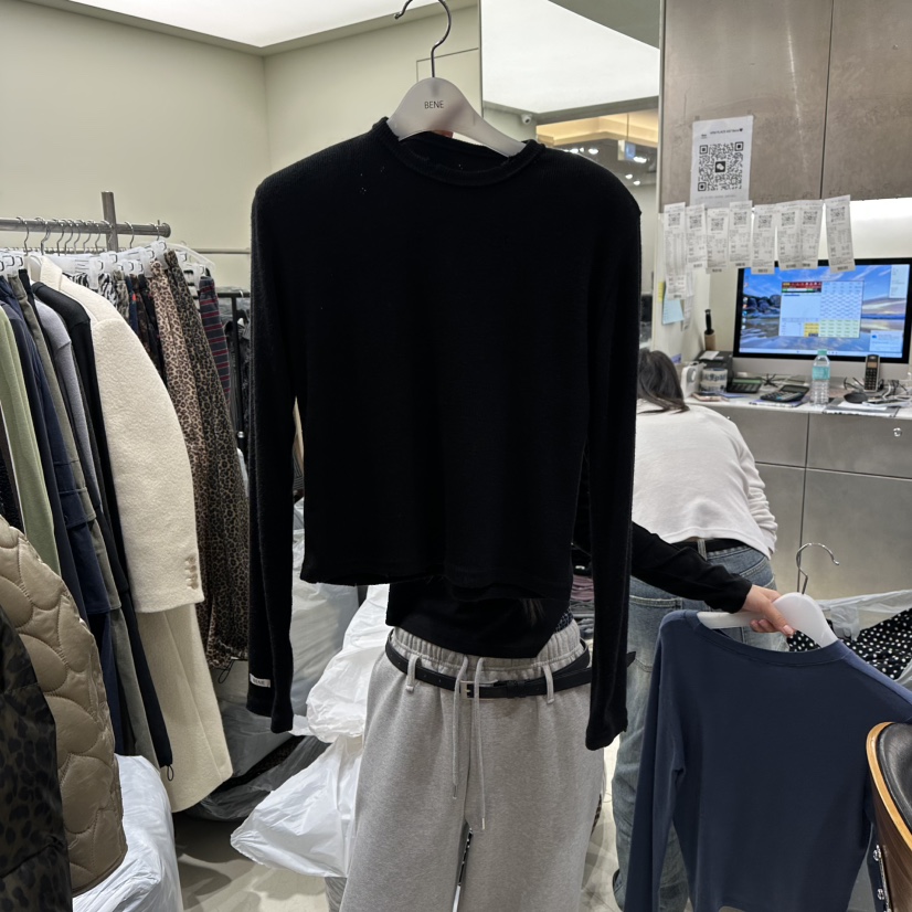 BENE東大門㊣實拍女裝新品真品職業人氣熱賣25秋冬推薦長袖T恤BENE長袖T恤圖色6黑色