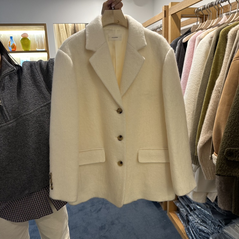 ROUNDER東大門㊣直郵女士新品25秋冬推薦休閑熱賣職業夾克羊駝ROUNDER夾克