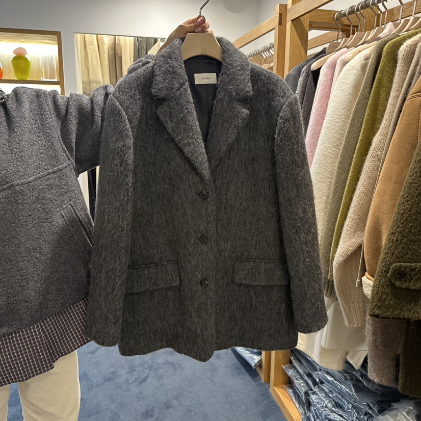 ROUNDER東大門㊣直郵女士新品25秋冬推薦休閑熱賣職業夾克羊駝ROUNDER夾克圖色2