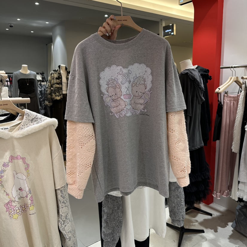 MINI UNNI韓國代購㊣女裝新品職業熱賣推薦人氣真品長袖T恤MINI UNNI長袖T恤圖色2