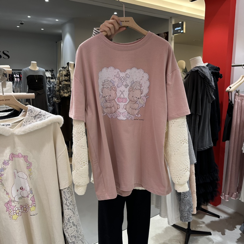 MINI UNNI韓國代購㊣女裝新品職業熱賣推薦人氣真品長袖T恤MINI UNNI長袖T恤圖色3