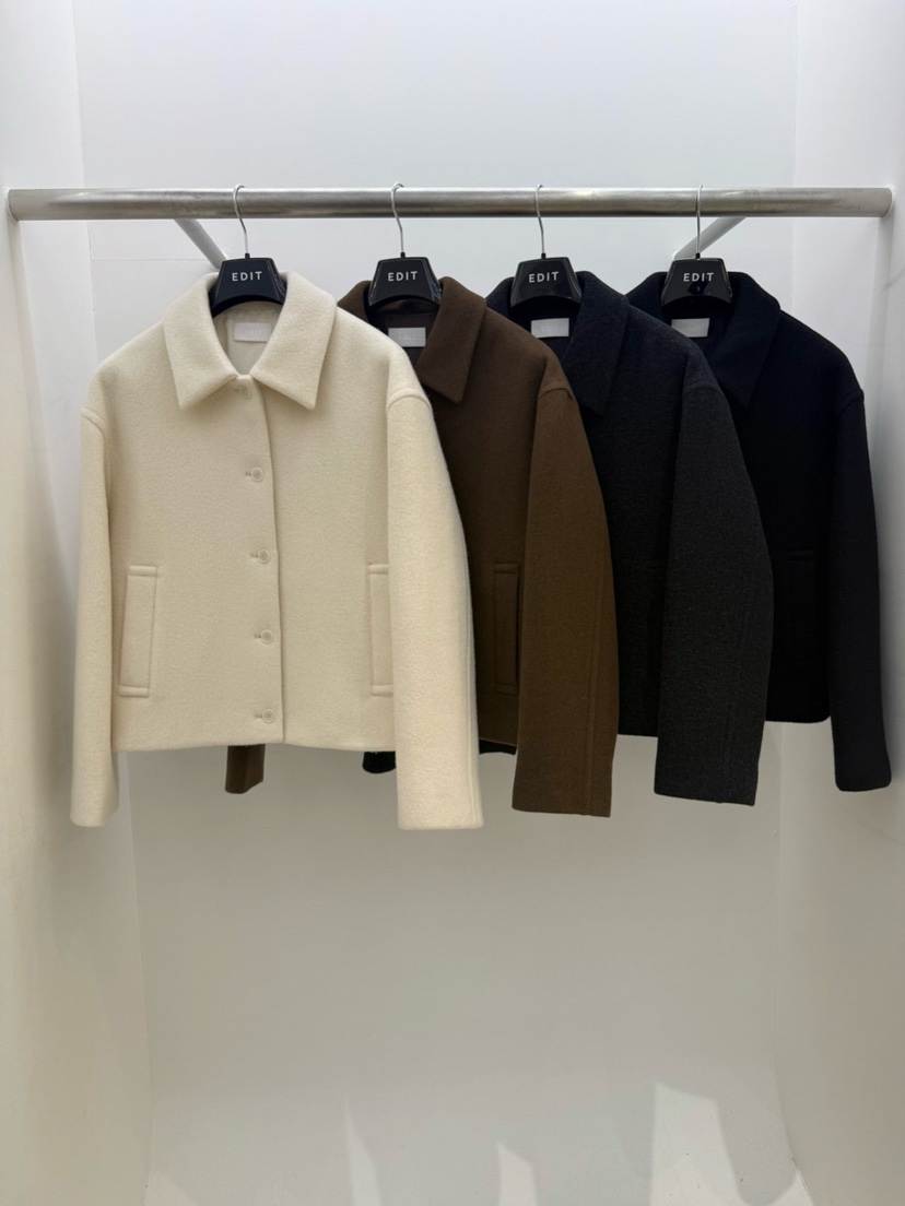 EDIT東大門㊣實拍女士新款熱賣人氣25秋冬休閑職業短款大衣EDIT短款大衣