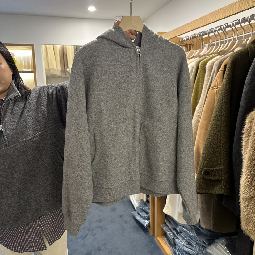 ROUNDER東大門㊣實拍女士新品休閑時尚真品衛衣連帽拉鏈衫羊毛ROUNDER衛衣圖色2