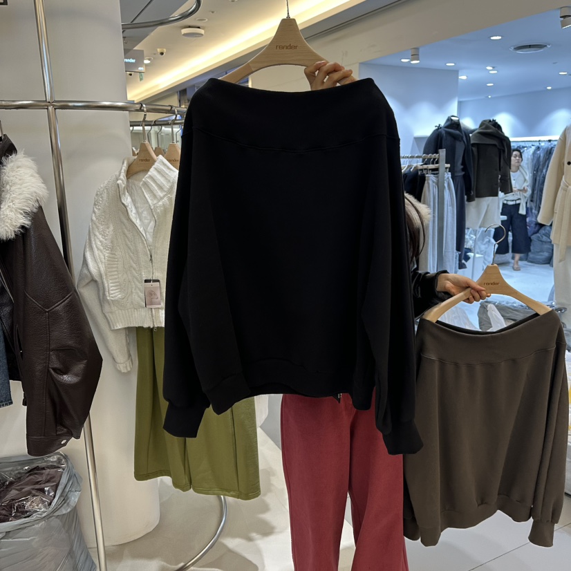 RENDER韓國代購㊣女裝新款25秋冬時尚推薦真品衛衣加絨羊毛RENDER衛衣圖色3