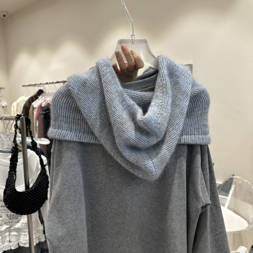 MIMME東大門㊣直郵女裝新款休閑職業圍巾披肩羊毛羊絨披肩紐扣MIMME圍巾/披肩
