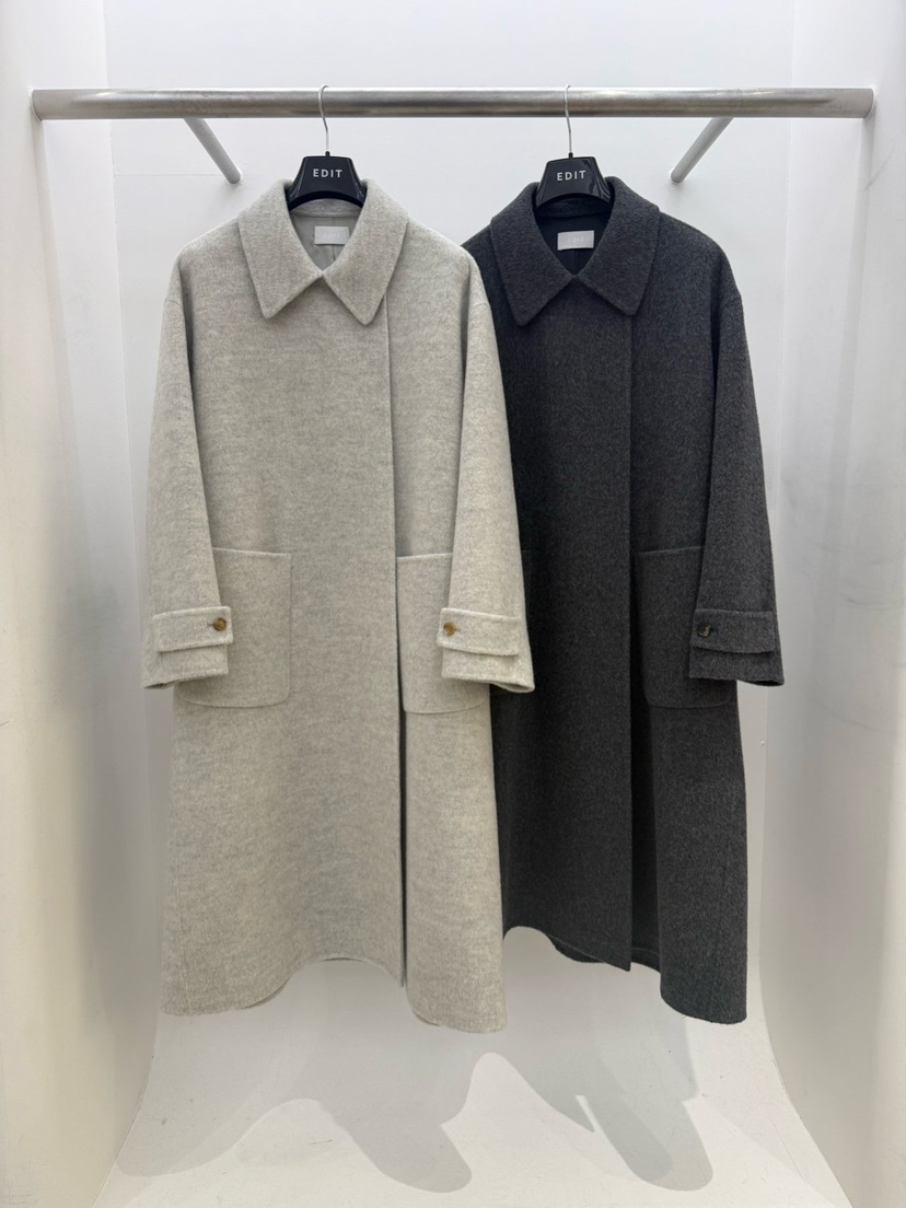 EDIT韓國代購㊣女士新款真品時尚職業25秋冬中長款大衣含腰帶EDIT中長款大衣