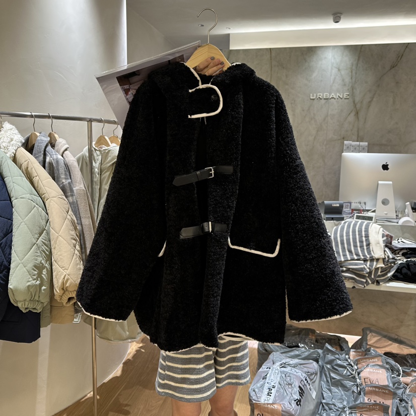 URBANE-P東大門㊣代購女裝新品25秋冬休閑職業短款大衣羊毛URBANE-P短款大衣圖色2