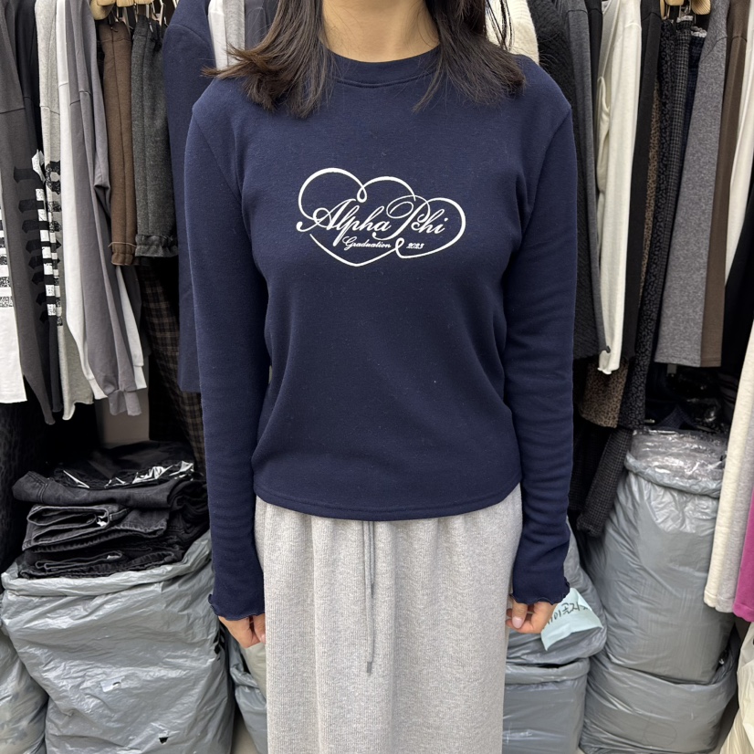 SPECIAL東大門㊣直郵女士新品休閑推薦人氣時尚25秋冬長袖T恤SPECIAL長袖T恤圖色4深藍色