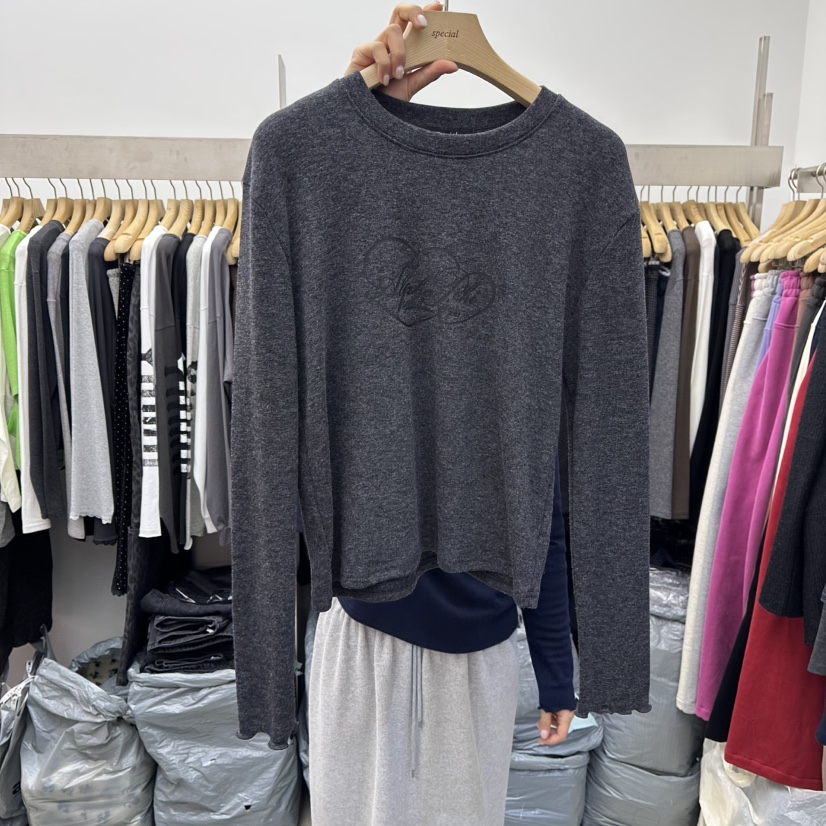 SPECIAL東大門㊣直郵女士新品休閑推薦人氣時尚25秋冬長袖T恤SPECIAL長袖T恤圖色5墨色