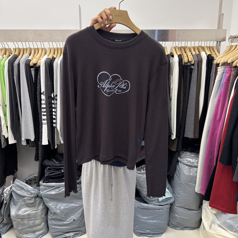 SPECIAL東大門㊣直郵女士新品休閑推薦人氣時尚25秋冬長袖T恤SPECIAL長袖T恤圖色7棕色