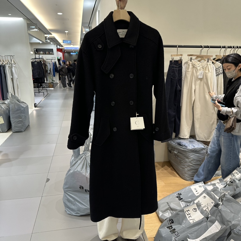 GILLI東大門㊣代購女士新款25秋冬真品推薦中長款大衣含腰帶GILLI中長款大衣圖色2