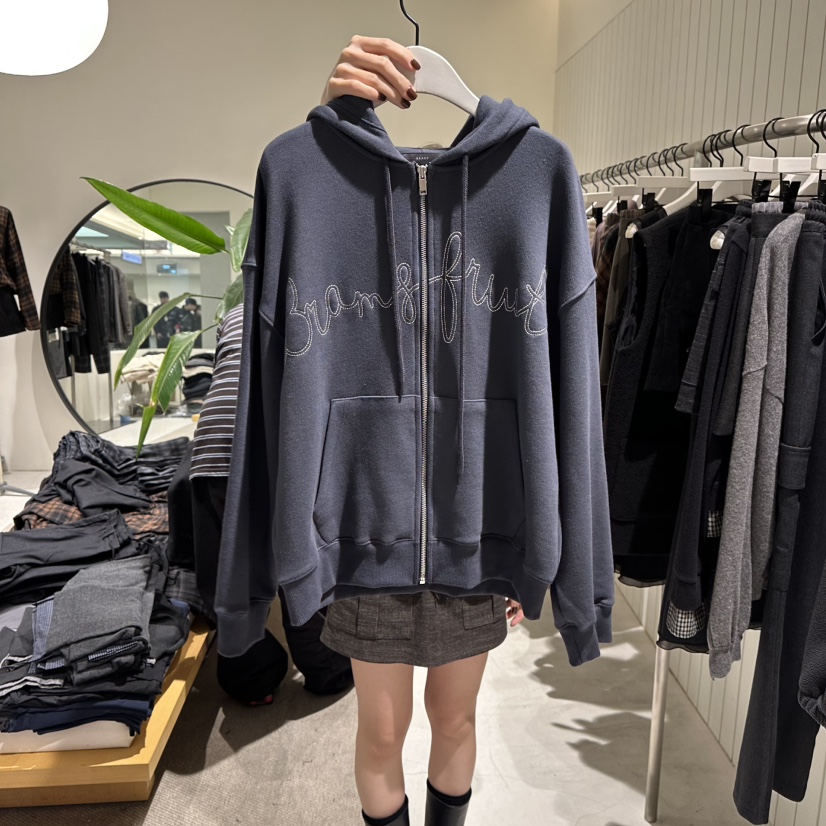 GRADE東大門㊣代購女士新品推薦人氣休閑真品25秋冬衛衣加絨拉鏈GRADE衛衣圖色2