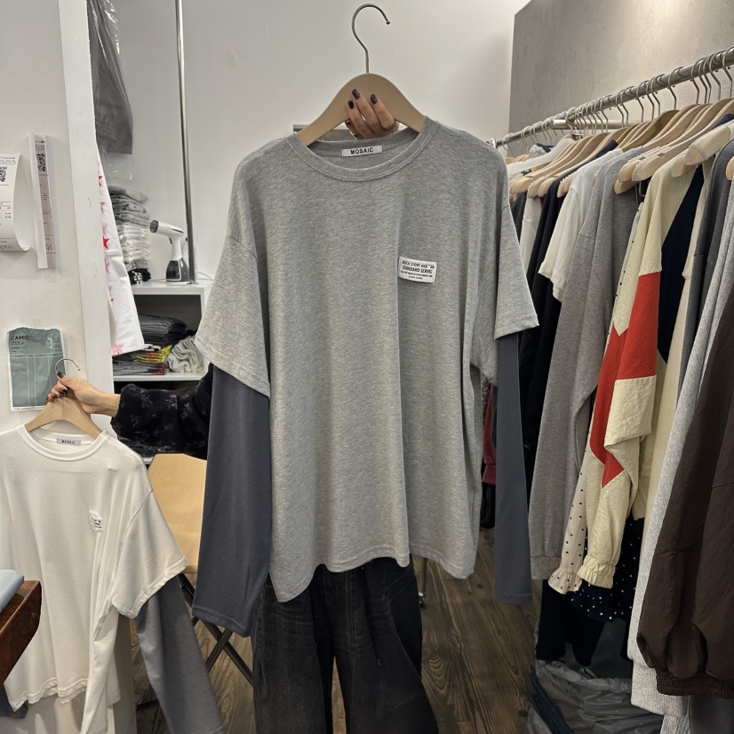 MOSAIC韓國直郵㊣女士新品推薦休閑職業人氣25秋冬真品熱賣T恤MOSAICT恤圖色2