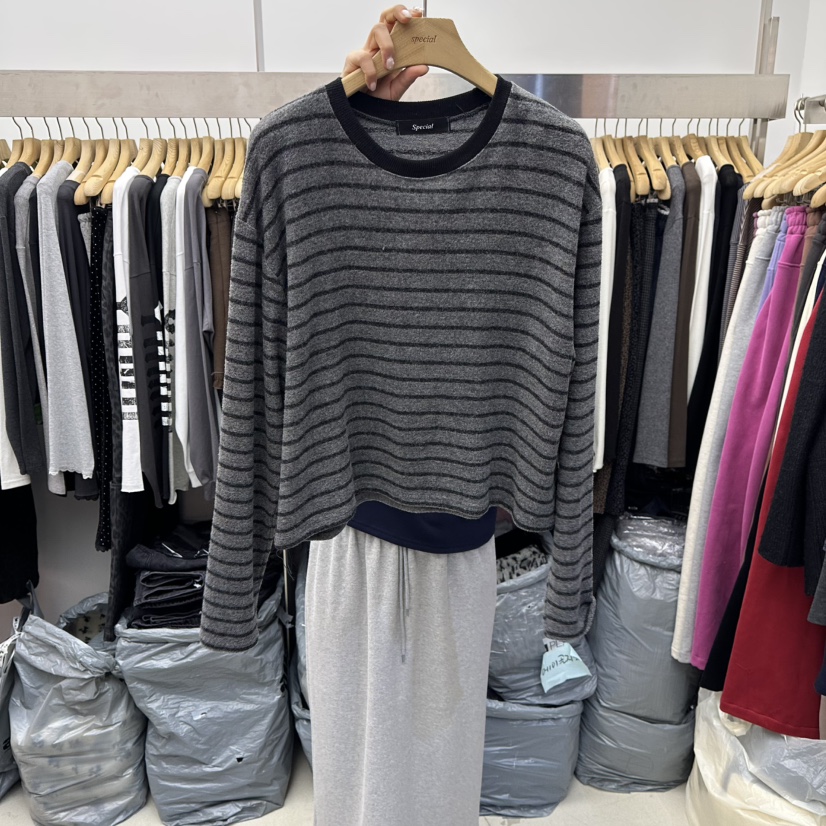 SPECIAL東大門㊣實拍女士新款時尚職業熱賣人氣25秋冬長袖T恤SPECIAL長袖T恤圖色2
