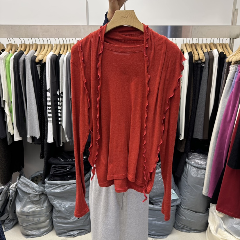 SPECIAL東大門㊣代購女士新款熱賣時尚針織衫羊毛圍巾含脖帶SPECIAL針織衫圖色2