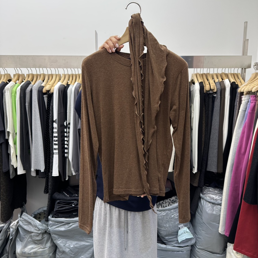 SPECIAL東大門㊣代購女士新款熱賣時尚針織衫羊毛圍巾含脖帶SPECIAL針織衫圖色4