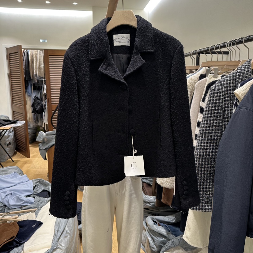 GILLI東大門㊣直郵女裝新款休閑熱賣時尚人氣職業夾克馬海毛GILLI夾克圖色2