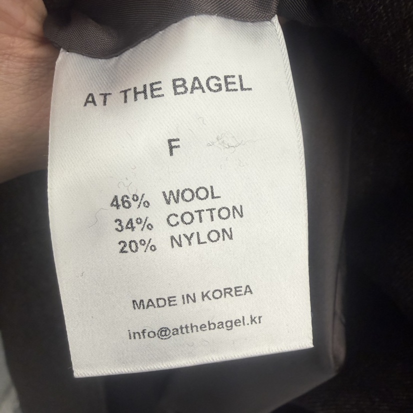 AT THE BAGEL韓國代購㊣女裝新品休閑時尚中長款大衣含腰帶AT THE BAGEL中長款大衣