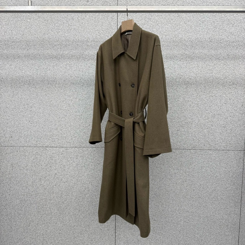 AT THE BAGEL韓國代購㊣女裝新品休閑時尚中長款大衣含腰帶AT THE BAGEL中長款大衣