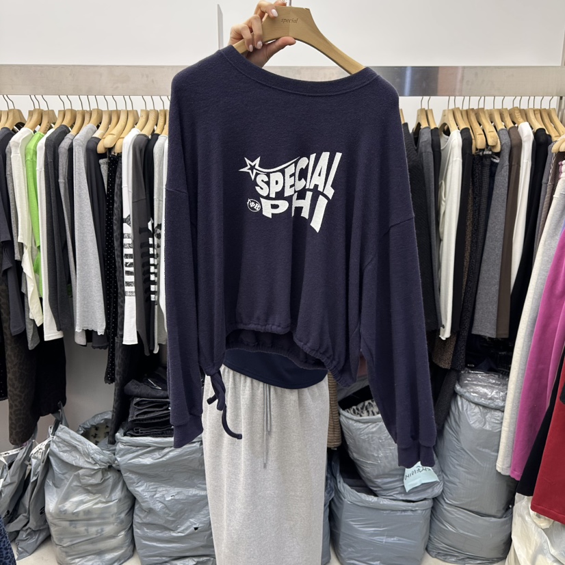 SPECIAL韓國直郵㊣女士新品休閑25秋冬人氣熱賣職業長袖T恤SPECIAL長袖T恤圖色6深藍色